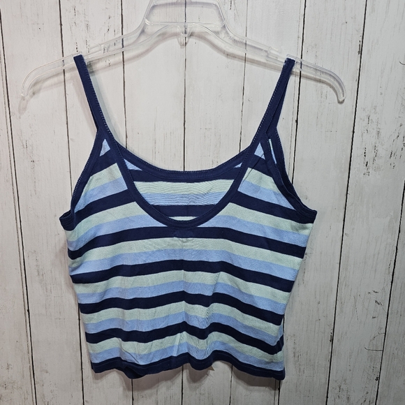 NWT Vintage Y2K American Eagle Blue Stripe Knit Tank Top Size Large Deadstock. - Picture 6 of 6